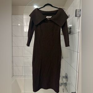 ASTR THE LABEL Elegant Brown Knit Dress